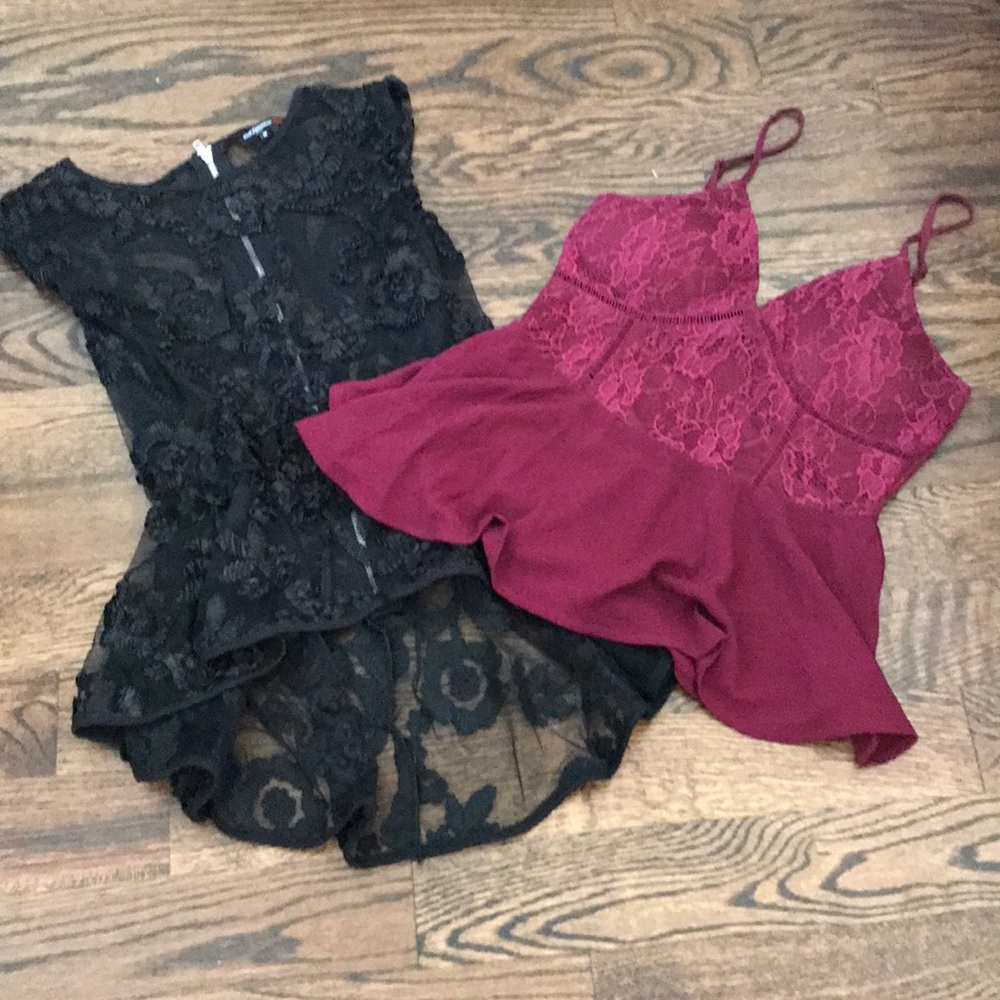 Beautiful lace peplum tops